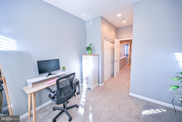 view of carpeted office