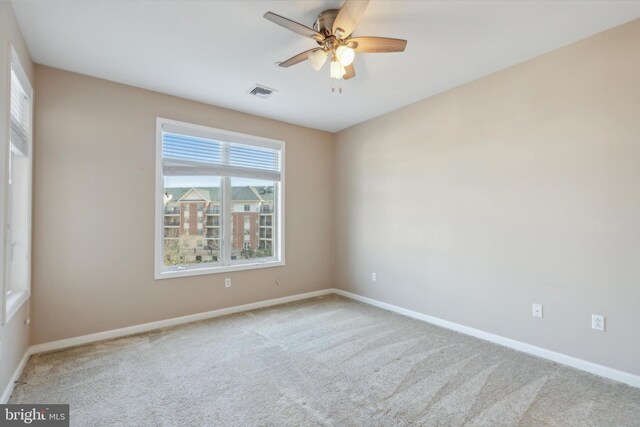 429 Carson Ter, Huntingdon Valley, PA 19006 - carpeted empty room featuring visible vents, baseboards, and ceiling fan