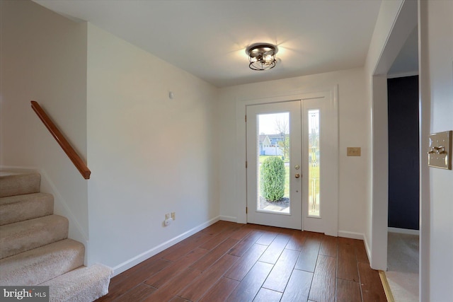 entryway featuring hardwood / wood-style flooring