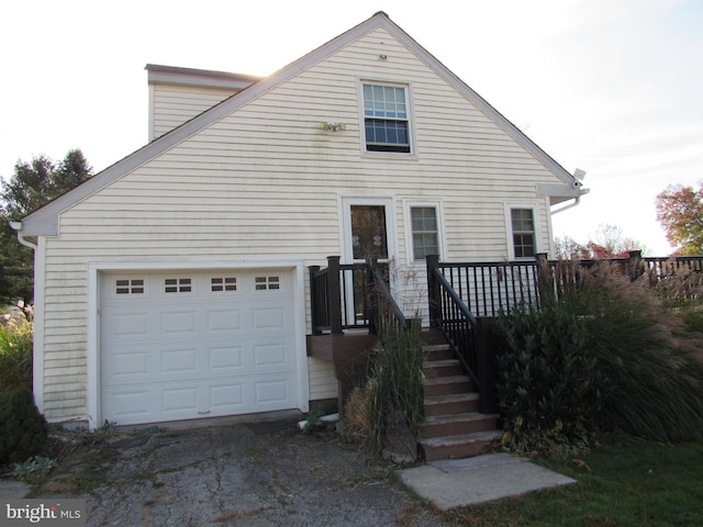 view of front of home with a garage