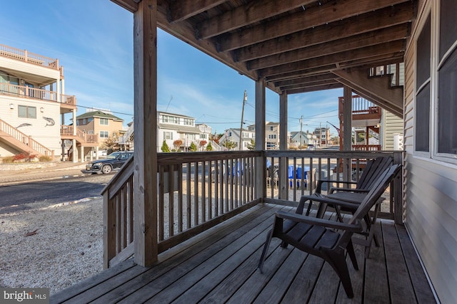 wooden deck with covered porch