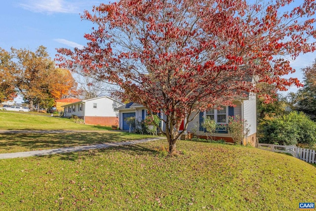 view of front of house with a front yard