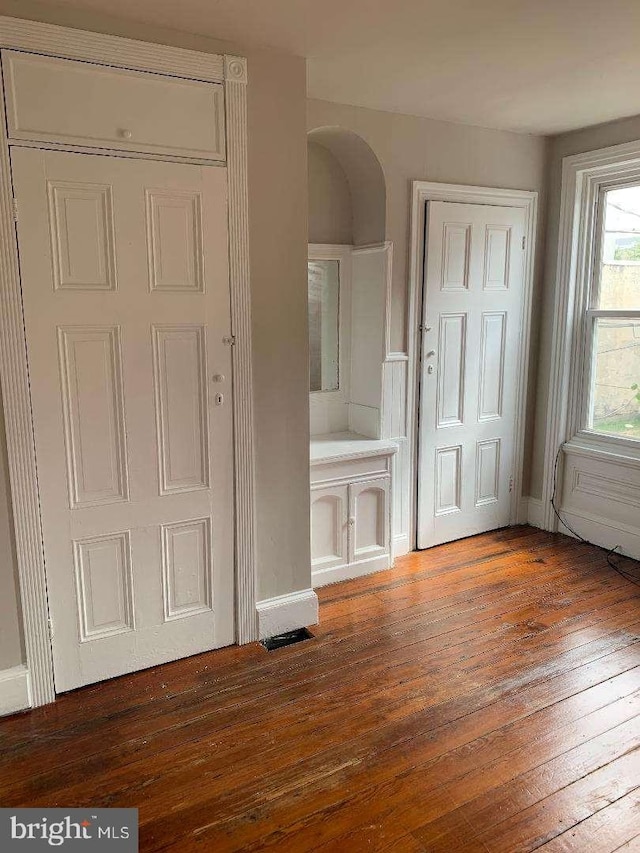 entrance foyer with dark wood-type flooring