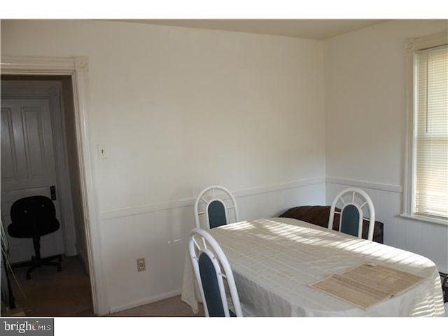 view of dining area