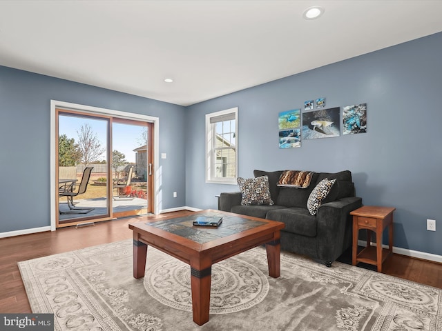 living room featuring hardwood / wood-style floors