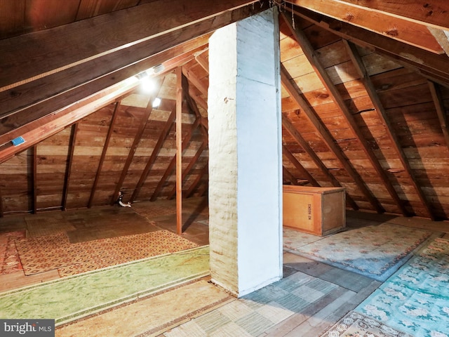 view of unfinished attic