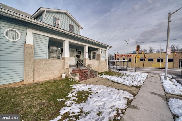 view of front of home with a porch