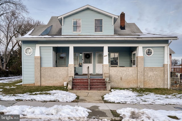 view of front of house with covered porch