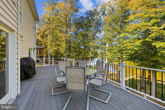 deck featuring grilling area