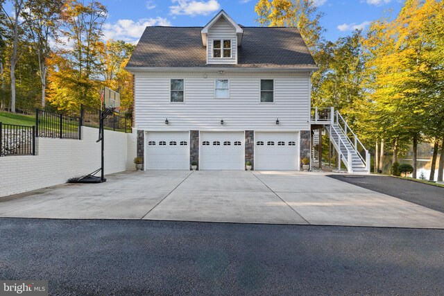 view of home's exterior with a garage