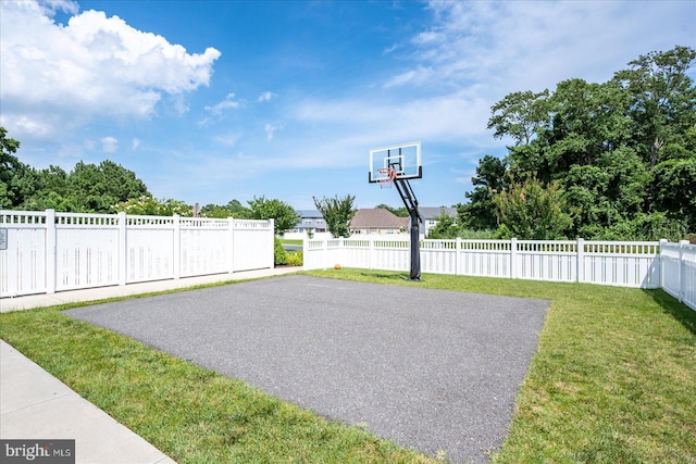 view of patio / terrace featuring basketball court