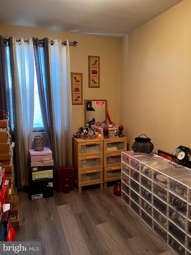 bedroom featuring dark wood-type flooring