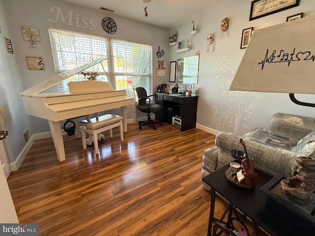 office featuring dark hardwood / wood-style floors