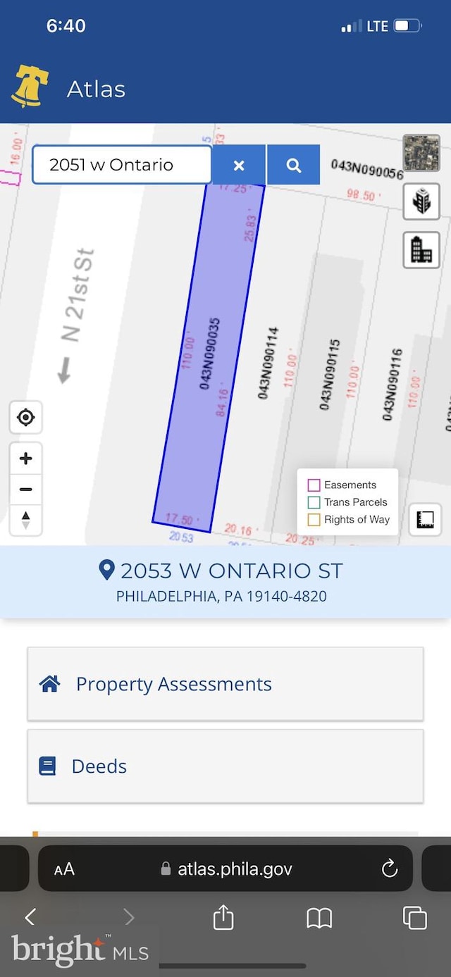 2053 W Ontario St, Philadelphia PA, 19140 land for sale