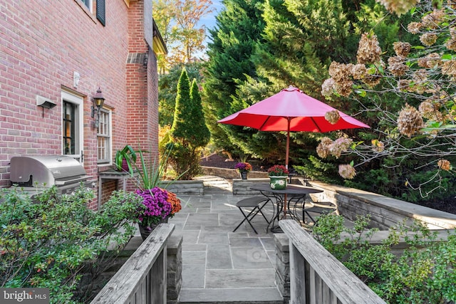 view of patio / terrace featuring area for grilling