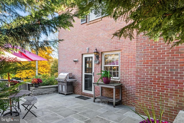 view of patio / terrace with a grill