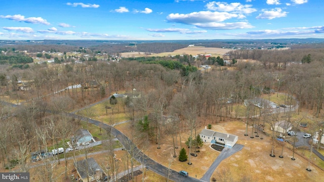 drone / aerial view with a rural view