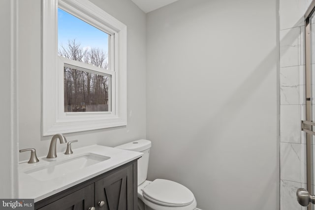 bathroom with vanity and toilet