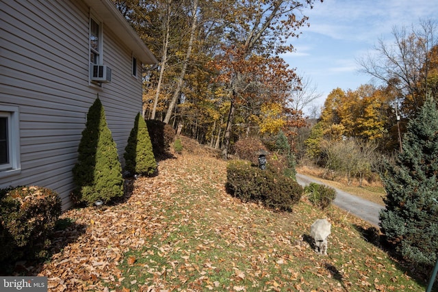 view of yard featuring cooling unit