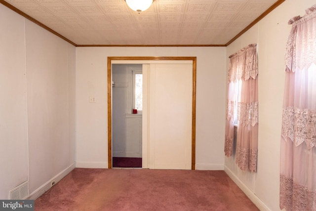 30 Sunset Ln, Catawissa, PA 17820 - unfurnished room featuring crown molding, baseboards, an ornate ceiling, and carpet floors