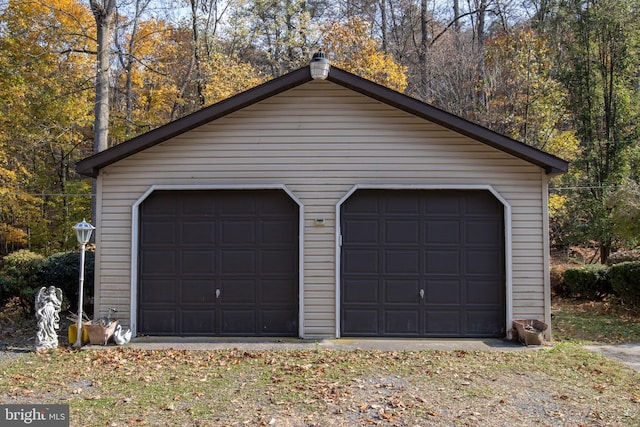 view of garage