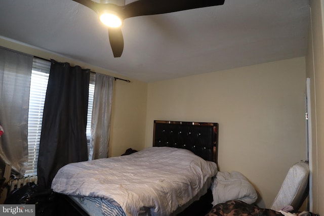 bedroom featuring ceiling fan