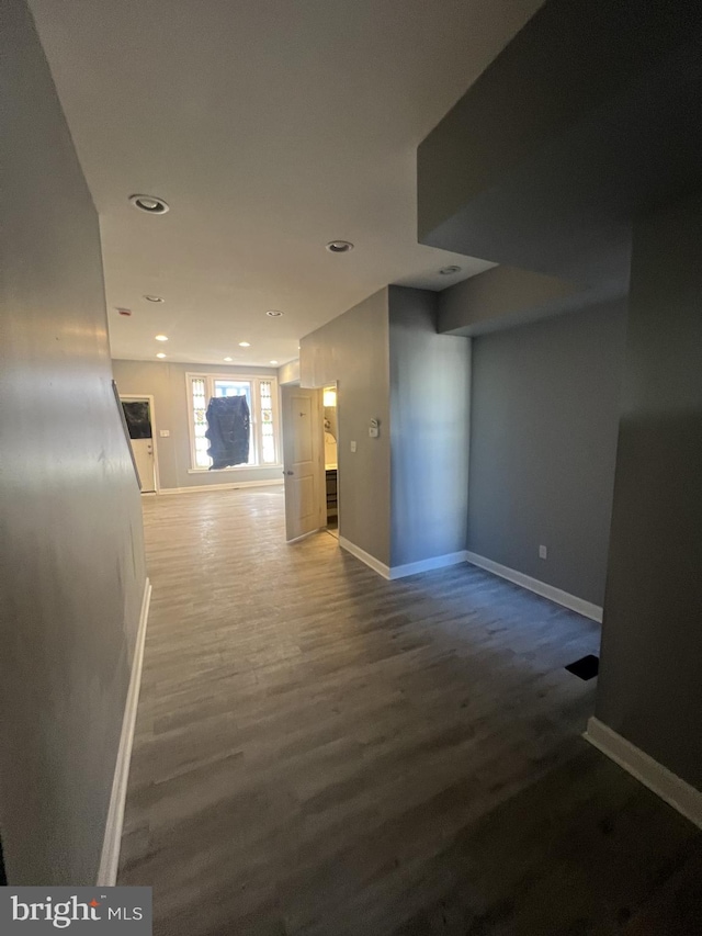 444 E 28th St, Baltimore, MD 21218 - hallway featuring recessed lighting, baseboards, and wood finished floors