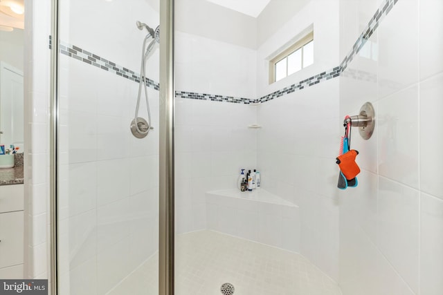 bathroom featuring an enclosed shower