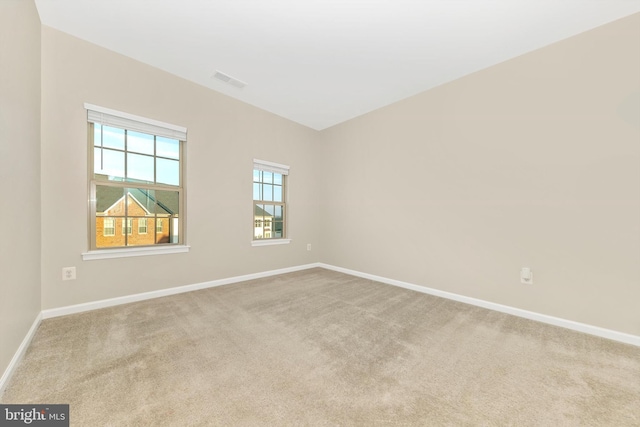 view of carpeted spare room