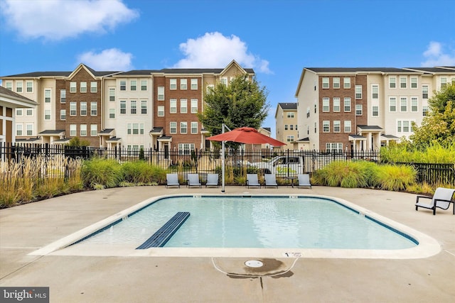 view of pool with a patio area