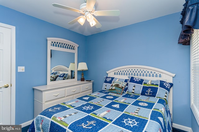 bedroom with ceiling fan