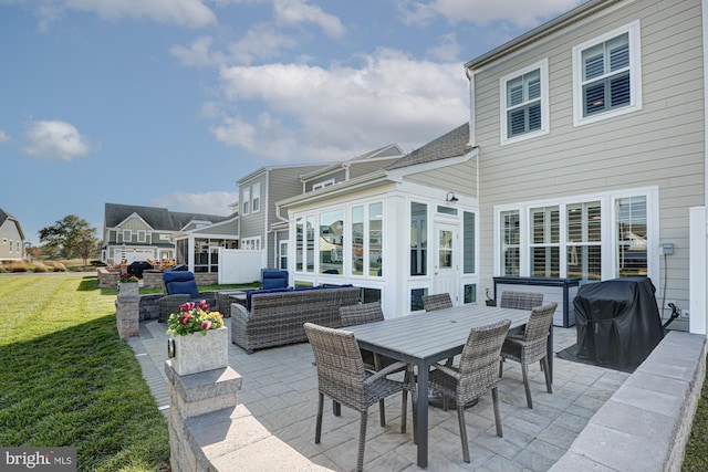 view of patio featuring an outdoor living space