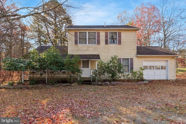 view of property with a garage