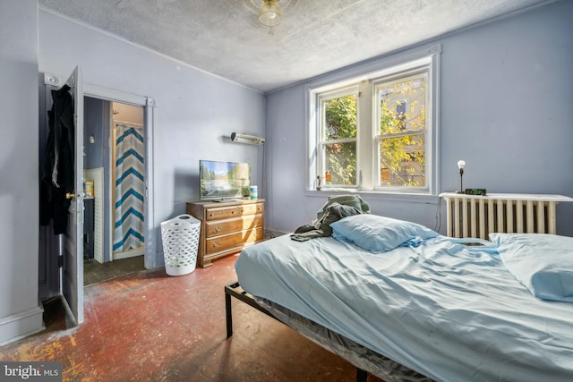 bedroom with a textured ceiling