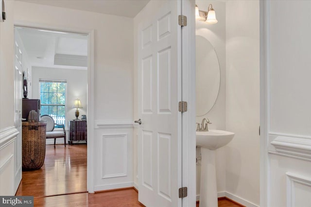 bathroom featuring hardwood / wood-style floors