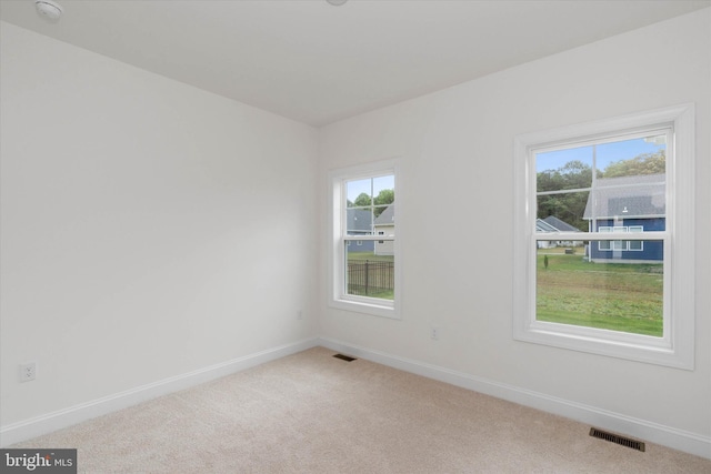 carpeted empty room with a wealth of natural light