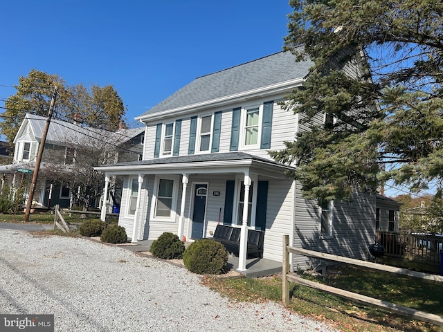 view of front of property with covered porch