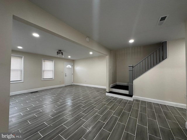 interior space featuring dark hardwood / wood-style flooring