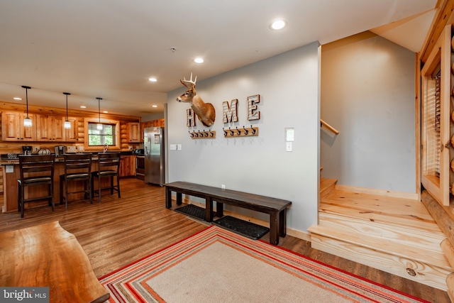 interior space with light wood-type flooring