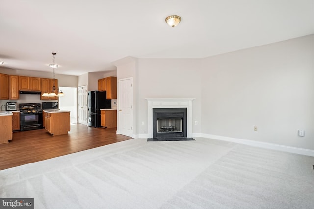 unfurnished living room featuring light hardwood / wood-style floors