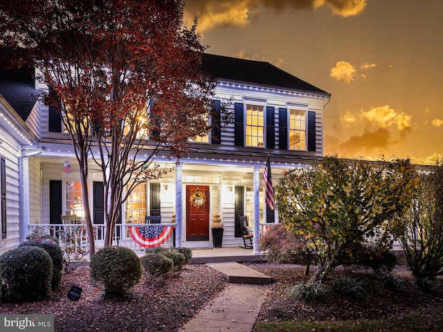 view of front of house featuring covered porch