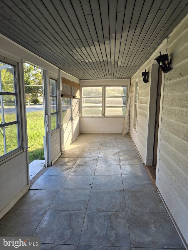 view of unfurnished sunroom