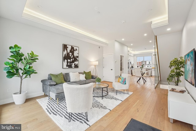 3011 Gaul St, Philadelphia, PA 19134 - living area with light wood finished floors, recessed lighting, and baseboards