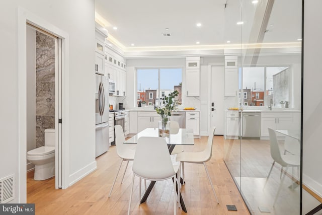 3011 Gaul St, Philadelphia, PA 19134 - dining room featuring light wood-type flooring and recessed lighting