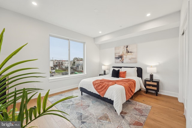 3011 Gaul St, Philadelphia, PA 19134 - bedroom featuring light wood-style floors, baseboards, and recessed lighting
