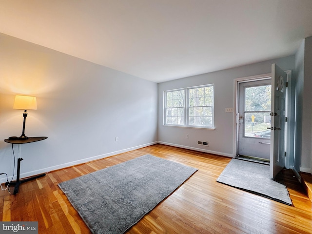 interior space with light hardwood / wood-style floors