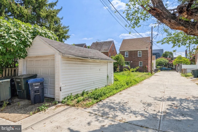 view of garage