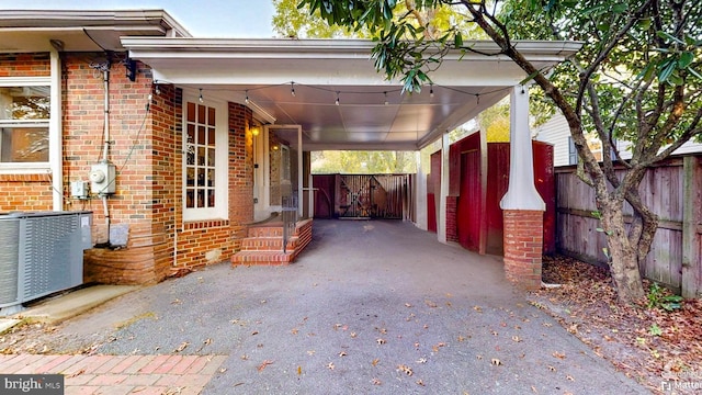 view of patio featuring central AC