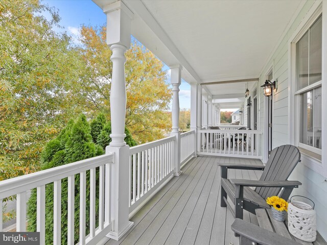 wooden deck with a porch