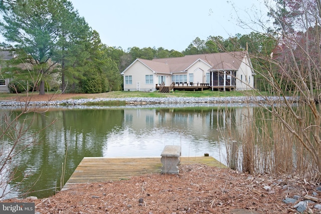 606 Saint Andrews Ct, Dagsboro, DE 19939 - dock area with a deck with water view